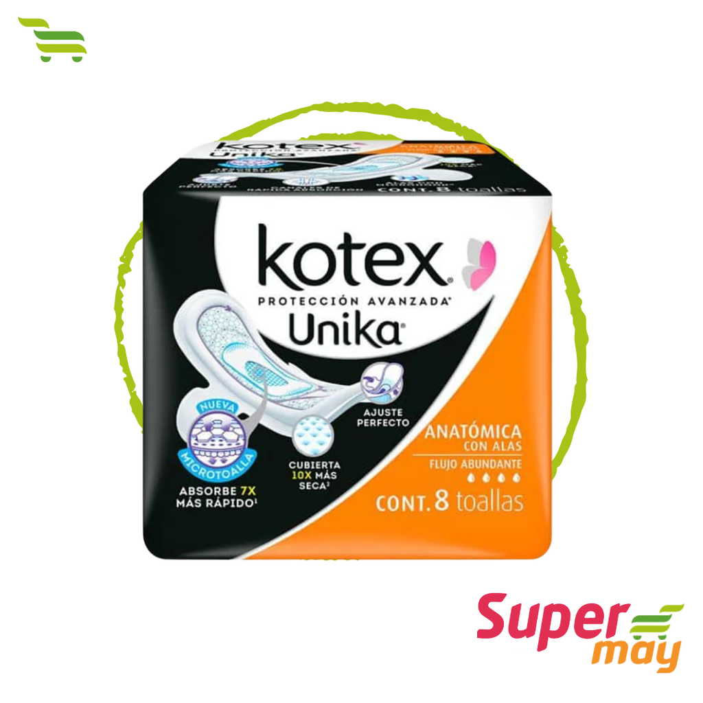KOTEX UNIKA C/ALAS TOALLA 8 UDS