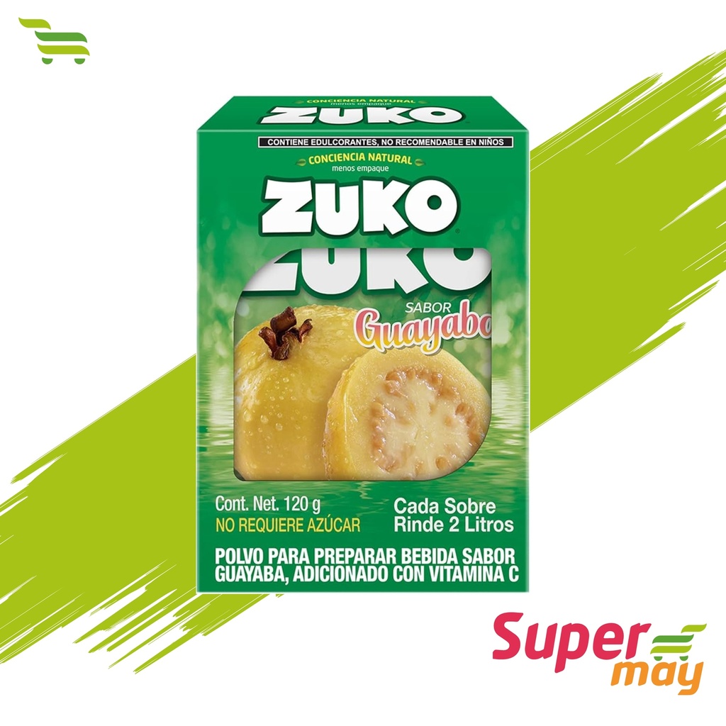 ZUKO GUAYABA BEBIDA EN POLVO 8 UDS