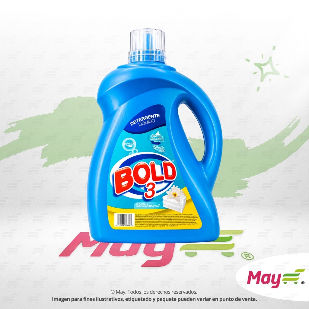 BOLD 3 FLORES DETERGENTE LIQUIDO 4.23 LT