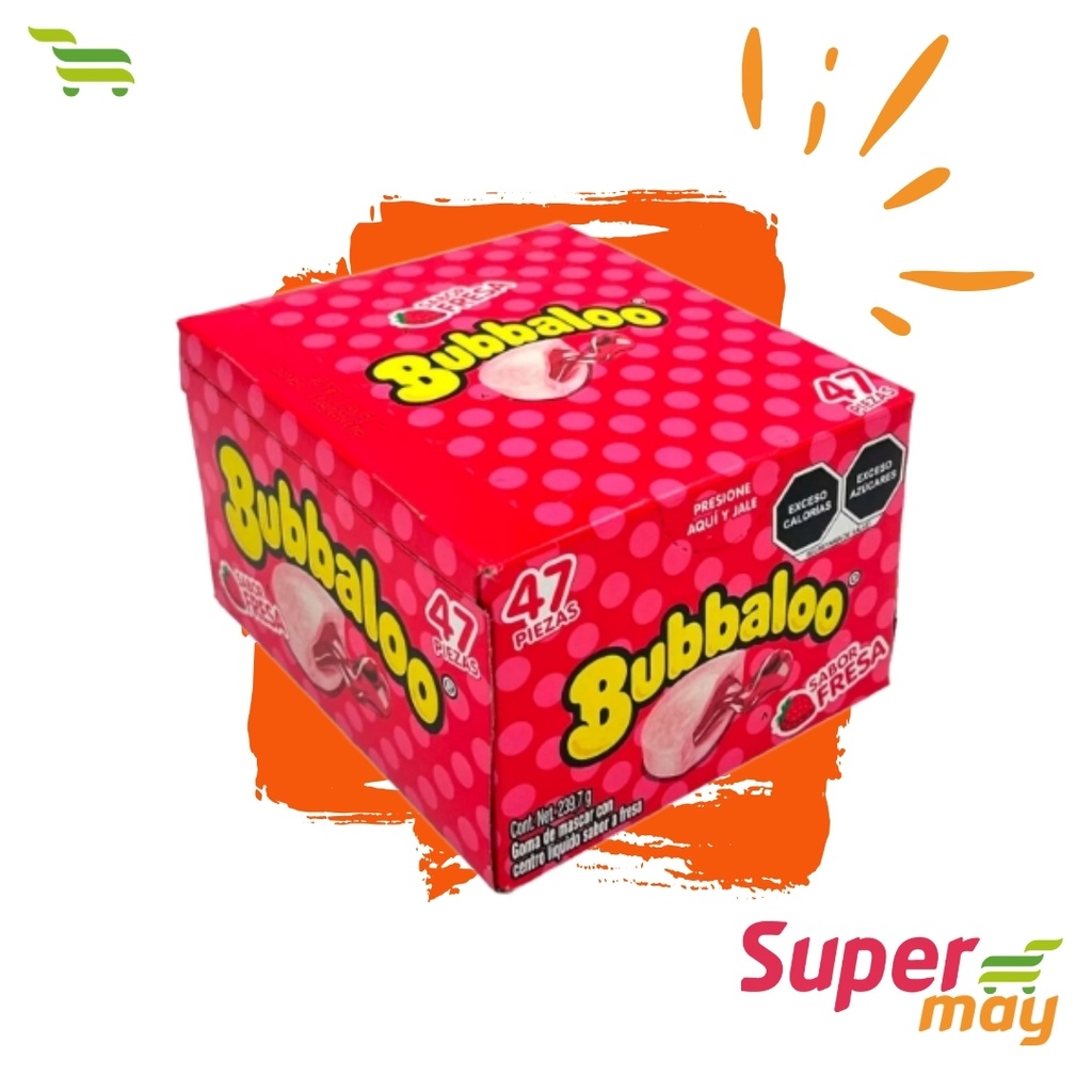 BUBBALOO FRESA CHICLE EXH 50 UDS