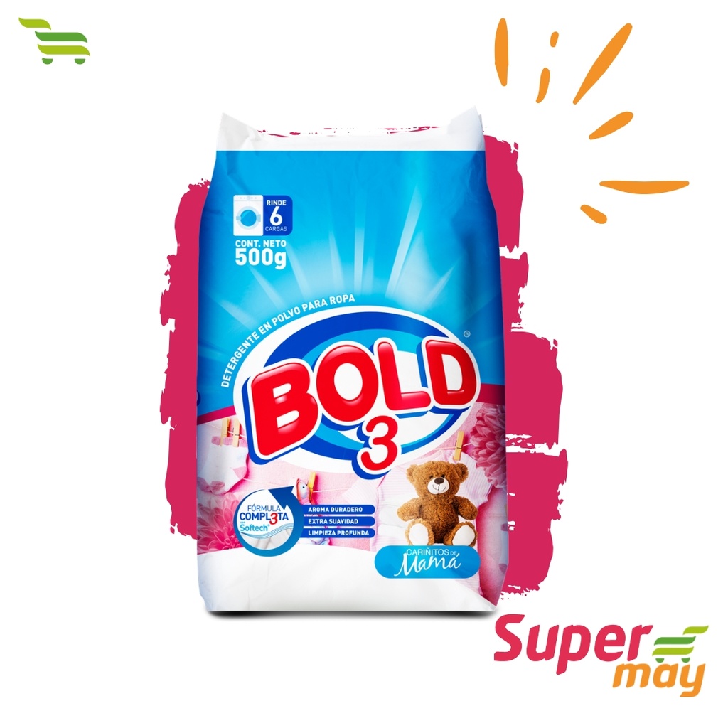 BOLD 3 CARIÑITOS DETERGENTE 500 GR