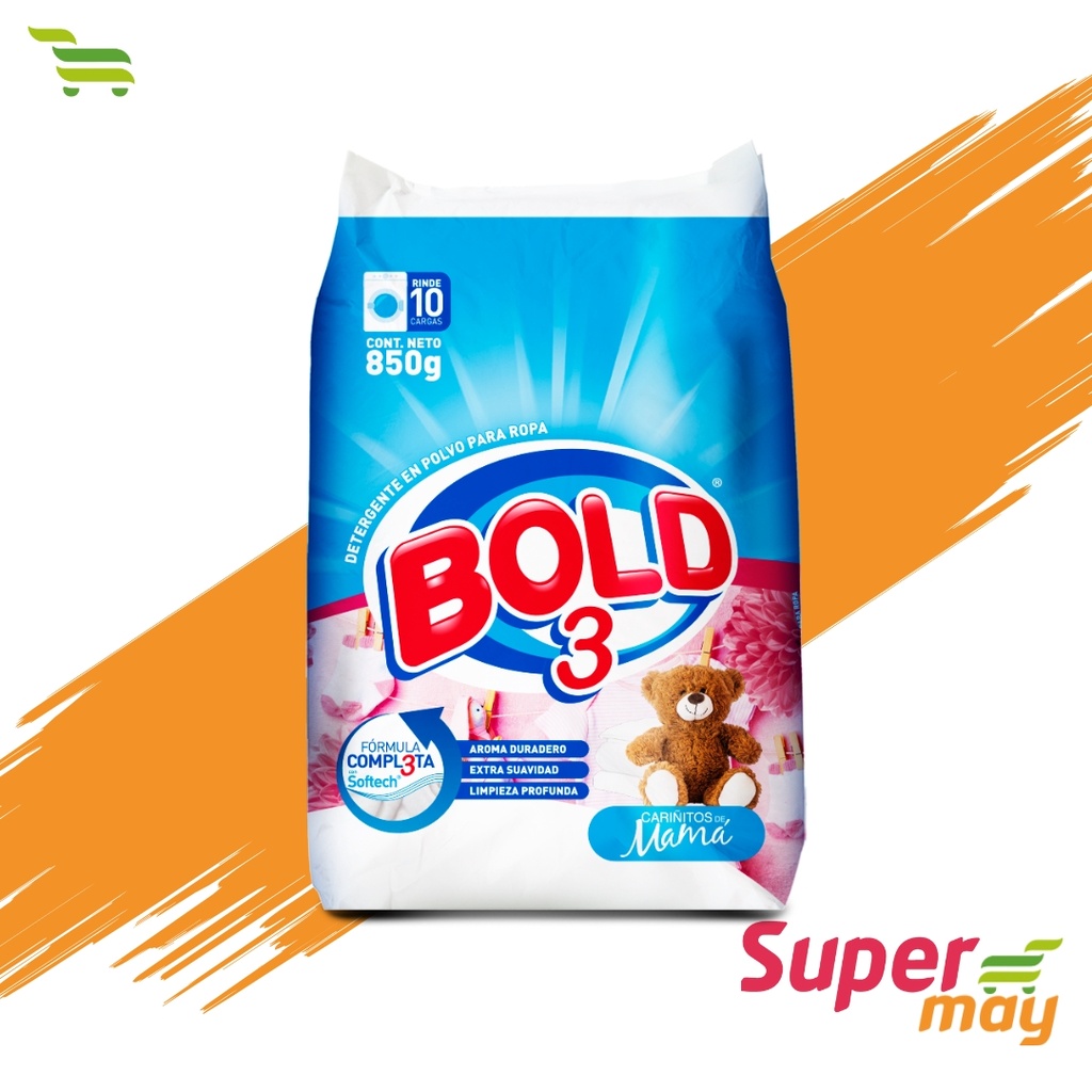 BOLD 3 CARIÑITOS DETERGENTE 850 GR