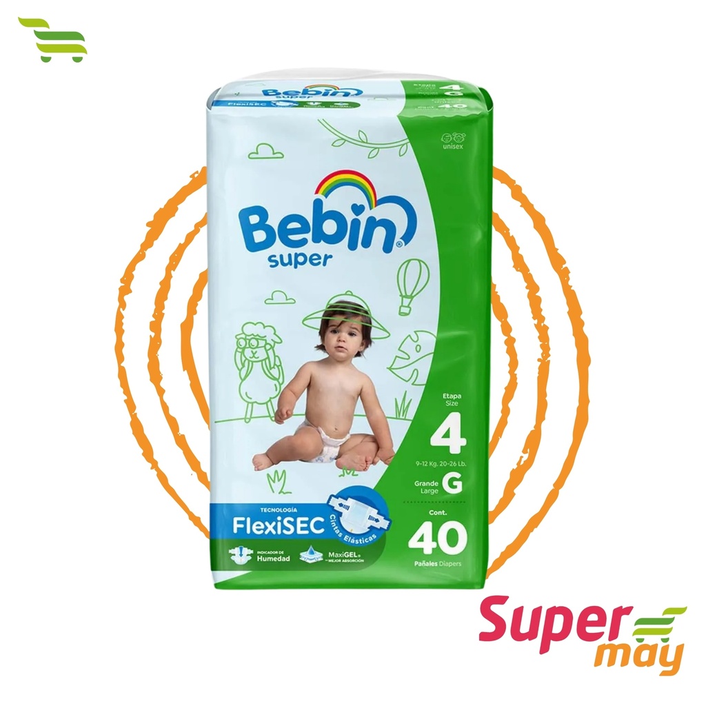 BEBIN PAÑAL GRANDE 40 UDS