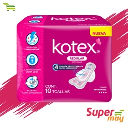 [001082] KOTEX REGULAR C/ALAS TOALLA 10 UDS
