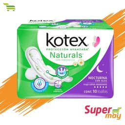 [001086] KOTEX NATURALS NOCTURNA C/ALAS TOALLA 10 UDS