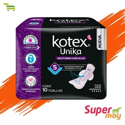 [001090] KOTEX UNIKA NOCTURNA C/ALAS TOALLA 10 UDS