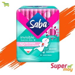 [001100] SABA INVISIBLE C/ALAS TOALLA 10 UDS