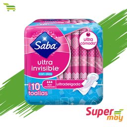 [001324] SABA B. DÍAS ULTRA INVISIBLE C/ALAS TOALLA 10 UDS