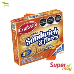 [001328] CUETARA 3 FLORES SANDWINCH NARANJA