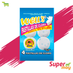 [001535] WELLS CLORO PASTILLA CHICA C/4 PZ