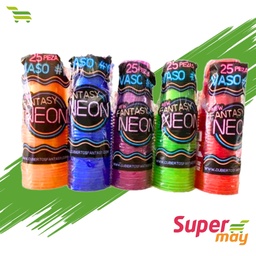 [001567] FANTASY #16 VASO NEON COMBINADO 25 UDS